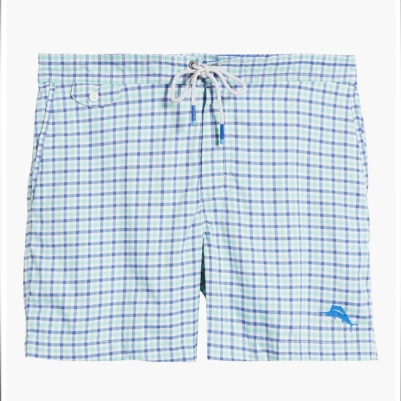 NWT XXL Tommy Bahama Rialto Riviera Check Swim Trunks Vacation Swim Summer - Picture 5 of 11